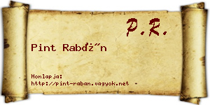 Pint Rabán névjegykártya